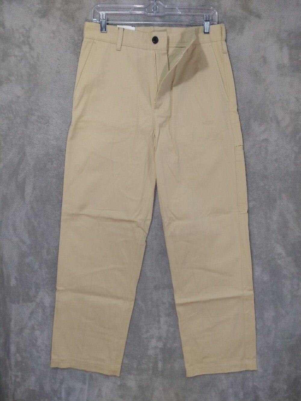 Zara Pants Mens 30 x 31 Beige Chino Straight Fit Flat Front Cotton Casual